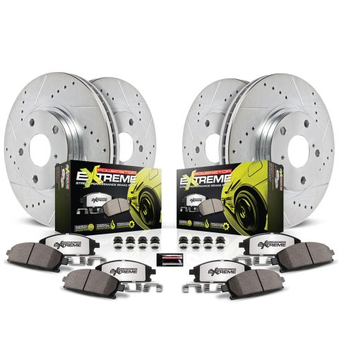 Power Stop 12-16 Tesla Model S Front & Rear Z26 Street Warrior Brake Kit (1x psbK6798-26, 1x psbK6799-26)