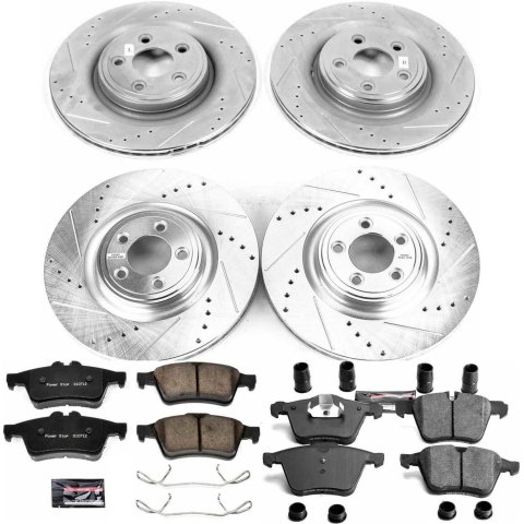 Power Stop 10-15 Jaguar XF Front & Rear Z23 Evolution Sport Brake Kit (1x psbK6282, 1x psbK6279)