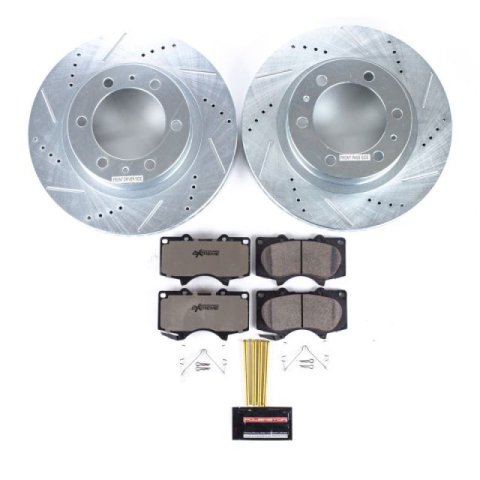 PowerStop Z36 Truck and Tow Brake Upgrade Kits for 2010-2014 FJ CRUISER - K5805-36 Rotors/Pads, Cross-Drilled/Slotted, Iron, Zinc Plated, Toyota, Front/Rear, Kit