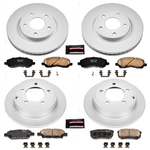 Power Stop 08-17 Mitsubishi Lancer Front & Rear Z17 Evolution Geomet Coated Brake Kit (1x psbCRK2992, 1x psbCRK3033)