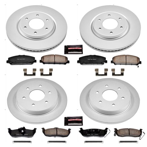 Power Stop 08-10 Infiniti QX56 Front & Rear Z17 Evolution Geomet Coated Brake Kit (1x psbCRK2961, 1x psbCRK2445)