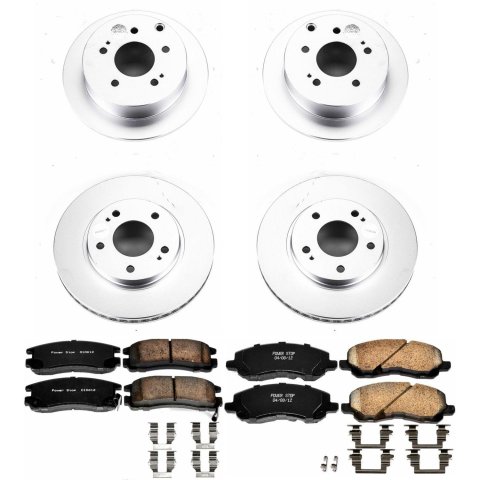 Power Stop 04-12 Mitsubishi Galant Front & Rear Z17 Evolution Geomet Coated Brake Kit (1x psbCRK1678, 1x psbCRK155)