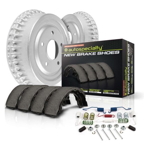 PowerStop Z23 Evolution Sport Disc and Drum Brake Upgrade Kits K15013DK Kits, Cross-drilled/Slotted, 11.02 in. Front, Zinc Plated, Carbon Fiber Ceramic Pads, 9.900 in. Rear, Chrysler, Dodge, Kit
