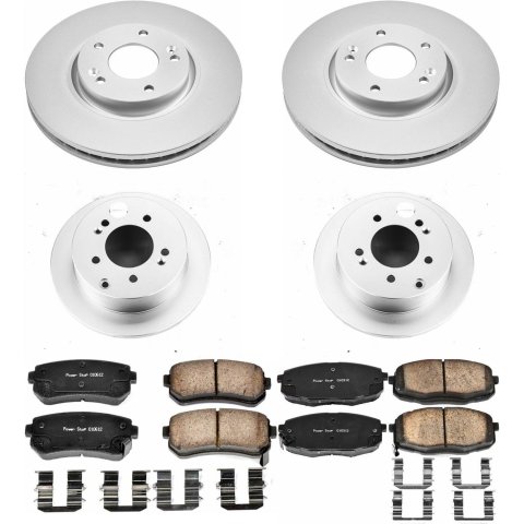 Power Stop 10-13 Kia Forte Front & Rear Z17 Evolution Geomet Coated Brake Kit (1x psbCRK5915, 1x psbCRK5837)