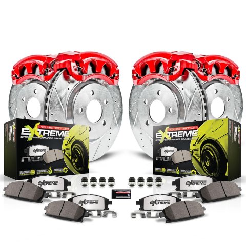 Power Stop 12-19 Chrysler 300 Front & Rear Z26 Street Warrior Brake Kit w/Calipers (1x psbKC1714A-26, 1x psbKC1719-26)