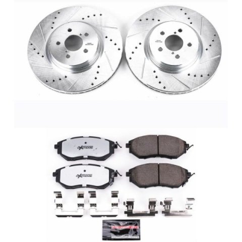Power Stop 05-09 Subaru Legacy Front and Rear Z26 Street Kit w/Calipers (1x psbK285-26, 1x psbK219-26, 1x psbS3348, 1x psbS3104)