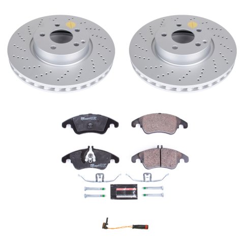Power Stop 2017 Mercedes-Benz SLC300 Front & Rear Euro-Stop Brake Kit (1x psbESK7496, 1x psbESK6895)