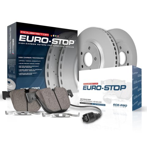 Power Stop 15-18 Volvo S60 Front & Rear Euro-Stop Brake Kit (1x psbESK4702, 1x psbESK4699A)