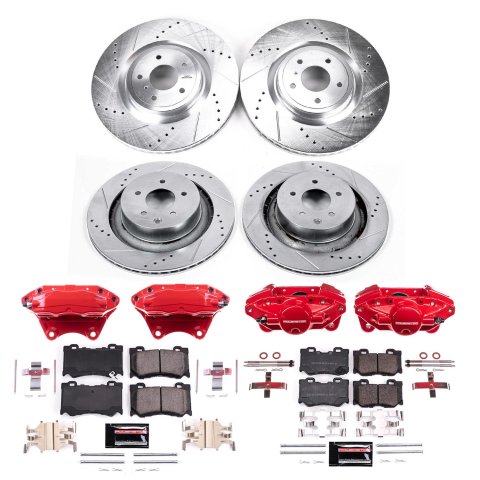 Power Stop 2009 Nissan 350Z Front & Rear Z23 Evolution Kit W/Cals (1x psbK2915, 1x psbS3858, 1x psbK4732, 1x psbS6264)
