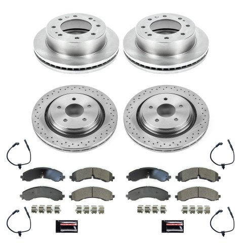 PowerStop Z17 Evolution Plus Stock Replacement Brake Kits KOE8732 Rotor and Pad Combos, Replacement, Solid Surface Rotors, Ceramic Pads, Front and Rear, Chevrolet, GMC, Kit