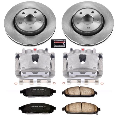 Power Stop 05-10 Jeep Grand Cherokee Front Autospecialty Kit w/Cals (1x psbL4990J, 1x psbL4991J, 2x psbAR8792, 1x psb16-1080)