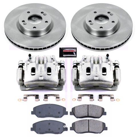 Power Stop 07-09 Hyundai Santa Fe Front Autospecialty Kit w/Cals (2x psbJBR1328, 1x psbL3210, 1x psbL3211, 1x psb16-1202)
