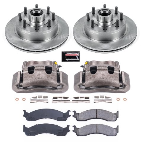 Power Stop 01-02 Ford E-350 Super Duty Front Autospecialty Kit w/Cals (1x psbL4760, 1x psbL4761, 2x psbAR8546, 1x psb16-655)
