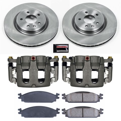 Power Stop 2010 Lincoln MKT Front Autospecialty Kit w/Cals (1x psbL5214, 1x psbL5215, 2x psbAR8194, 1x psb16-1376)