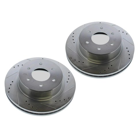Power Stop 16-22 Nissan Titan XD Front Drilled & Slotted Rotor - Pair (1x psbJBR1754XL, 1x psbJBR1754XR)