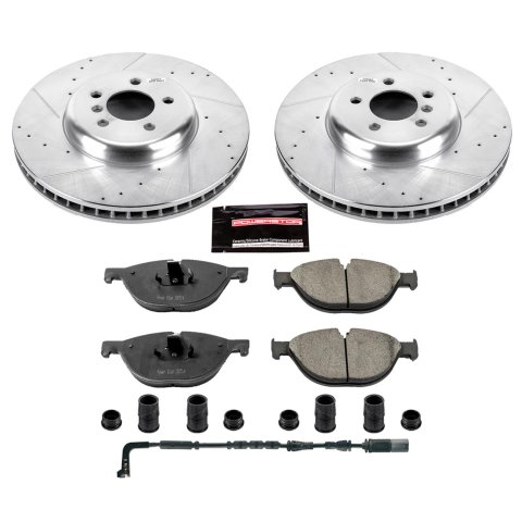Power Stop 2009 BMW 750i Front Z23 Evolution Brake Kit (1x psbSW-1452, 1x psbZ23-1409, 1x psbEBR1219XR, 1x psbEBR1220XL)