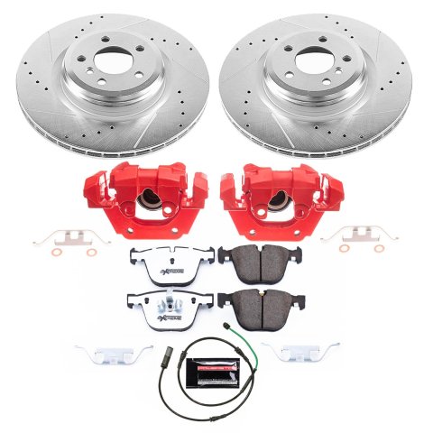 Power Stop 15-17 BMW 550i GT xDrive Rear Z26 Street Kit w/Cals (1x psbK6416-26, 1x psbS6110)