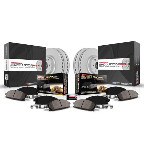 PowerStop Z17 Evolution Plus GEOMET Coated Brake Kits for 2022-2024 EXPEDITION, NAVIGATOR, 2021-2024 F-150 - CRK8803 Rotor and Pad Combos, Coated, Solid Surface Rotors, Ceramic Pads, Front and Rear, Ford, Lincoln, Kit
