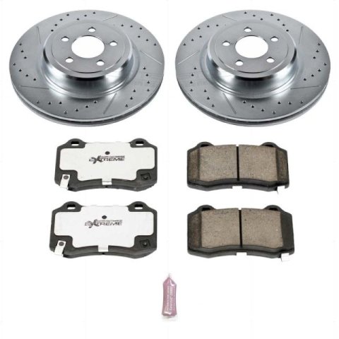 Power Stop 15-20 Dodge Charger Front and Rear Z26 Street Brake Kit (1x psbK4583-26, 1x psbZ26-1405, 1x psbAR86002XL, 1x psbAR86002XR)