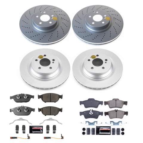 Power Stop 12-14 Mercedes-Benz E550 Front and Rear Z23 Coated Brake Kit (Bundled Kit)