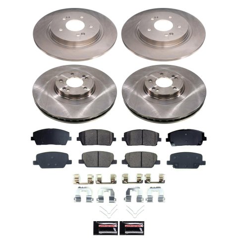 PowerStop Z17 Evolution Plus Stock Replacement Brake Kits for 2020-2025 PALISADE, 2020-2024 TELLURIDE - KOE8918 Rotor and Pad Combos, Replacement, Solid Surface Rotors, Ceramic Pads, Front and Rear, Hyundai, Kia, Kit