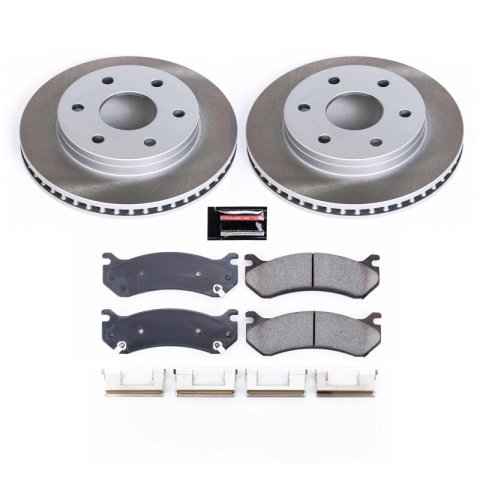 PowerStop Z17 Evolution Plus Semi-Coated Rotor Brake Kits SC2010 and Pad Combo, Semi-Coated, Front and Rear, Solid Surface Rotors, Ceramic Pads, Chevrolet, GMC, Kit