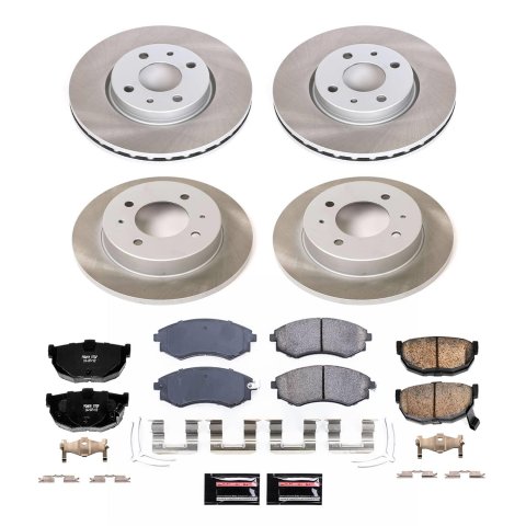 Power Stop 98-01 Hyundai Elantra Front and Rear Semi-Coated Rotor Kit (1x psbSC1087, 1x psbSC3106)
