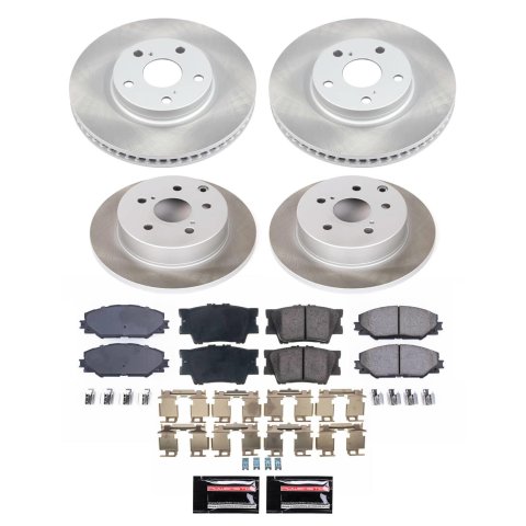Power Stop 06-18 Toyota RAV4 Front and Rear Semi-Coated Rotor Kit (1x psbSC3054, 1x psbSC4671)