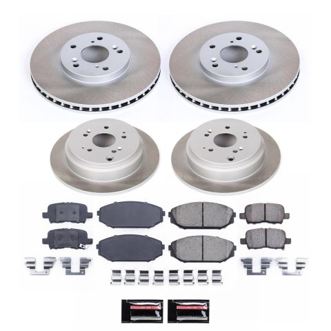 Power Stop 02-04 Honda Odyssey Front and Rear Semi-Coated Rotor Kit (1x psbSC2299, 1x psbSC5502)