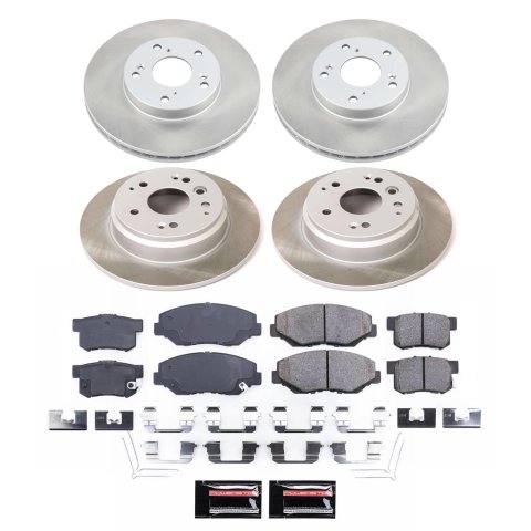 Power Stop 03-11 Honda Element Front and Rear Semi-Coated Rotor Kit (1x psbSC1043, 1x psbSC5399)