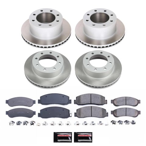 Power Stop 09-10 Ford F-250 Super Duty Front and Rear Semi-Coated Rotor Kit (1x psb17-1067, 1x psb17-1333, 2x psbAR85107SCR, 2x psbAR85116SCR)