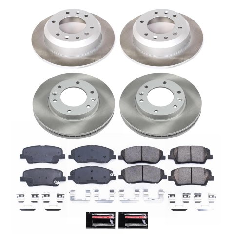 Power Stop 07-08 Hyundai Entourage Front and Rear Semi-Coated Rotor Kit (1x psbSC4664, 1x psbSC5906)
