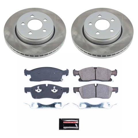 PowerStop Z17 Evolution Plus Semi-Coated Rotor Brake Kits for 2011-2020 DURANGO, 2011-2016 GRAND CHEROKEE - SC5952 and Pad Combo, Semi-Coated, Front and Rear, Solid Surface Rotors, Ceramic Pads, Dodge, Jeep, Kit