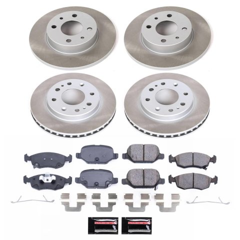 Power Stop 12-17 Fiat 500 Front and Rear Semi-Coated Rotor Kit (1x psbSC6290, 1x psbSC6292)