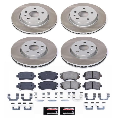Power Stop 10-11 Saab 9-5 Front and Rear Semi-Coated Rotor Kit (1x psbSC3031, 1x psbSC5547)