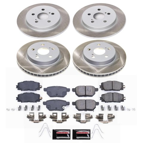 Power Stop 16-22 Toyota Prius Front and Rear Semi-Coated Rotor Kit (1x psbSC5503, 1x psbSC7701)