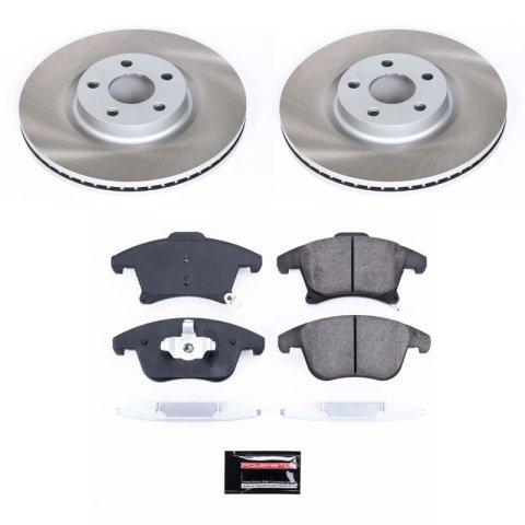 Power Stop 17-20 Lincoln MKZ Front and Rear Semi-Coated Rotor Kit (1x psbSC7144, 1x psbSC7885)