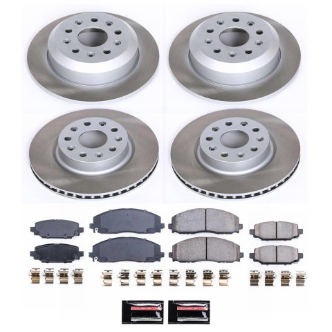 Power Stop 18-22 Jeep Wrangler Front and Rear Semi-Coated Rotor Kit (1x psbSC7941, 1x psbSC7943)