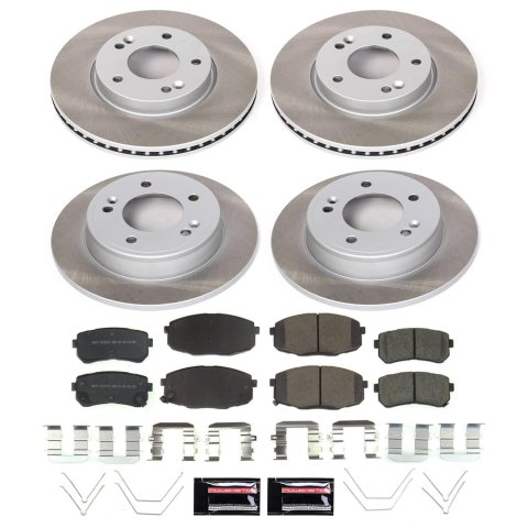 Power Stop 18-22 Hyundai Kona Front and Rear Semi-Coated Rotor Kit (1x psbSC8277, 1x psbSC8279)