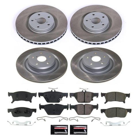 Power Stop 19-20 Subaru Ascent Front and Rear Semi-Coated Rotor Kit (1x psbSC8479, 1x psbSC8493)