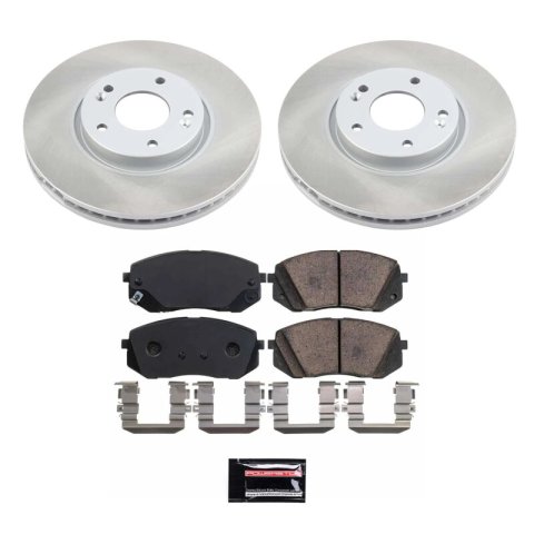 Power Stop 2017 Kia Optima Front and Rear Semi-Coated Rotor Kit (1x psbSC7524, 1x psbSC8621)