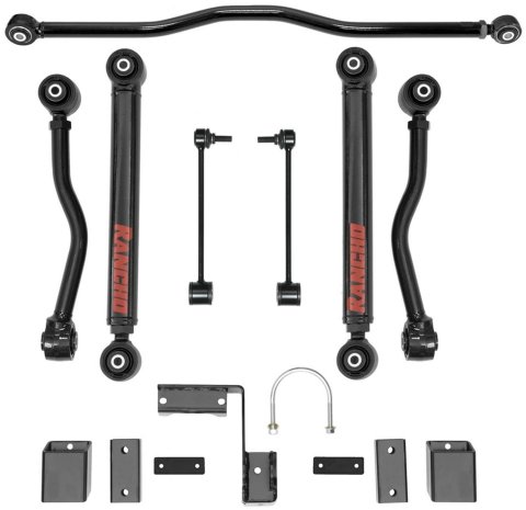 Rancho 07-17 Jeep Wrangler Fr and R Short Arm Suspension System - Master Part Number (1x rhoRS66114B-1, 1x rhoRS66114B-2, 1x rhoRS66114B-3)