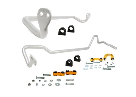 Whiteline Sway Bars BSK004 Bars, Front and Rear, Solid, Steel, Silver Powdercoated, 22.00mm Diameter, Subaru, Kit