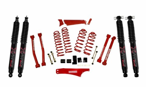 Skyjacker 4"KIT,07-09JK RED W/BLK MAX (1x skyJK401CR, 1x skyJK40FRCR, 2x skyB8567, 2x skyB8565)
