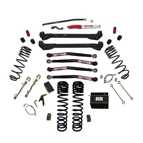 Skyjacker 97-06 Jeep TJ 4in Dual Rate Long Travel Coils Long Arm RR1 Lift Kit (1x skyTJ40XRR1, 1x skyTJ40RRX, 1x skyTJ40RDR, 1x skyTJ40FDR)
