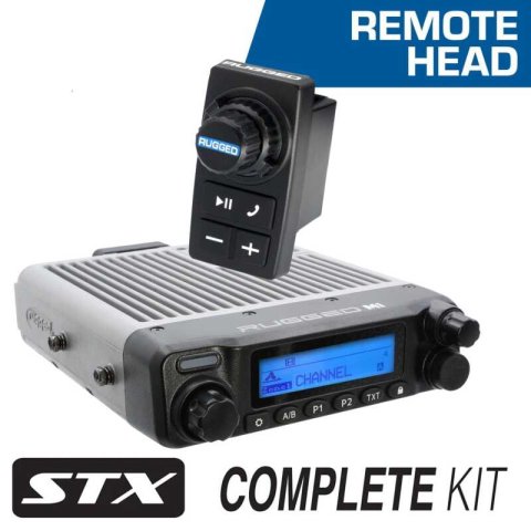 Rugged Radios Polaris RZR XP Comm Kit w/Rocker Switch BT 2-Way Radio STX Head/ M1 VHF Bus Band (1x rgdMCK-STX-RS-2P-M1, 1x rgdIK-RM-X3)