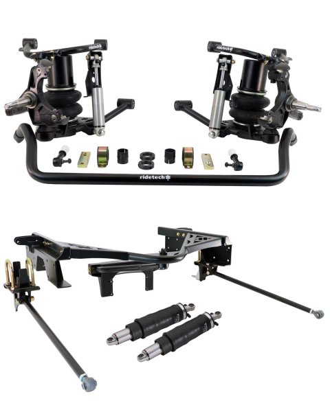 Ridetech 88-98 Chevy C1500 2WD Air Suspension System w/ LD Drop Spindles (Bundled Kit)