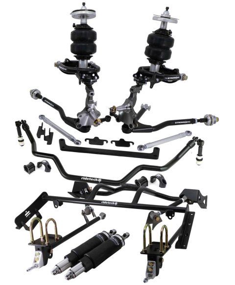 Ridetech 64-66 Ford Mustang Complete Air Suspension System w/ Pin Spindles (Bundled Kit)