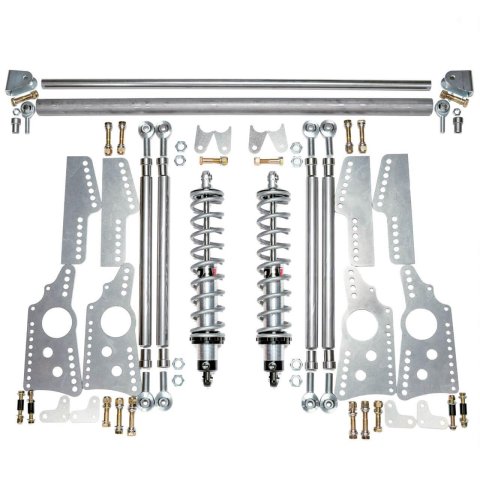 QA1 Heavy Duty Pro Rear Drag 4-Link System - Single Adjustable - 150lb Springs (2x qap14HT150, 2x qapDS701, 1x qap7838-1067, 1x qap7838-1068)