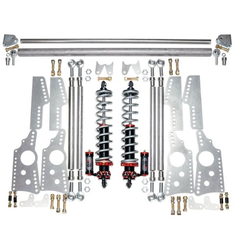 QA1 Heavy Duty Pro Rear Drag 4-Link System - MOD Shocks - 110lb Springs (2x qap14HT110, 1x qapM711PL, 1x qapM711PR, 1x qap7838-1067, 1x qap7838-1068)